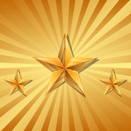Vector illustration of 3 gold starsのイラスト素材