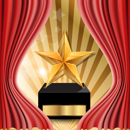 Vector illustration of gold star awardのイラスト素材
