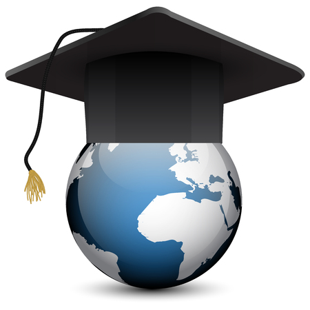 Vector illustration of Diploma capのイラスト素材