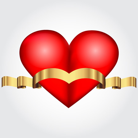 Vector illustration of Red Heartのイラスト素材