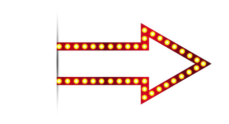 Vector illustration of Red arrow with lampsのイラスト素材