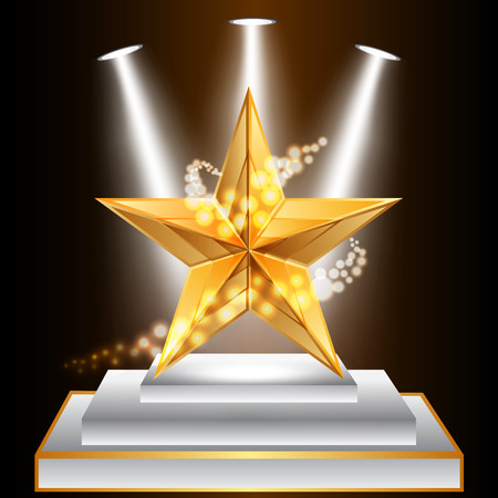 Vector illustration of gold star awardのイラスト素材