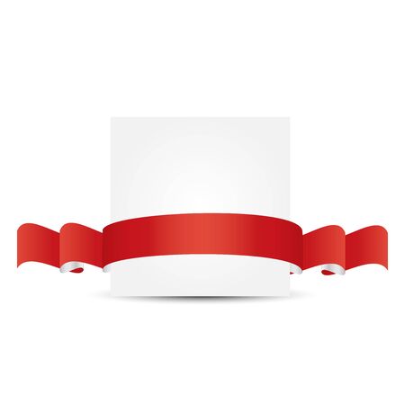 Illustration of red ribbonのイラスト素材