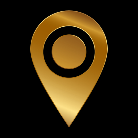 Vector illustration of gold gps iconの写真素材