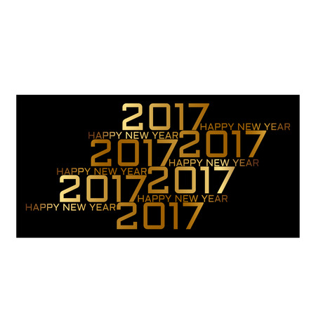 Vector illustration of happy new year 2017