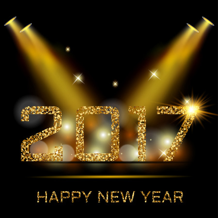 Happy New Year goldのイラスト素材