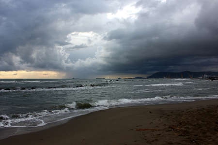 Ships in the ionian sea near the tuscany coast