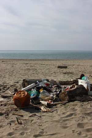 Environmental pollution at Torre del Lagoの写真素材