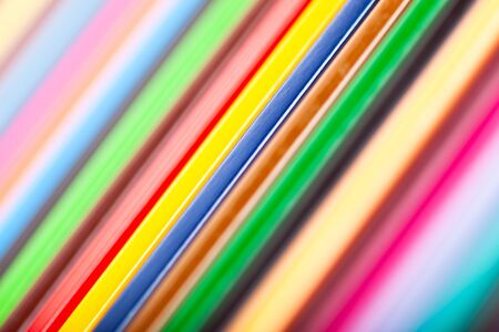 color pencils lie in a row, macroの写真素材