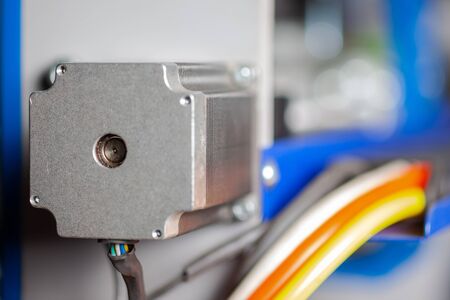 stepper motor mounted on cnc machineの写真素材