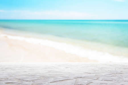 textured white surfaceon blur sea background - can be used for display or montage your products