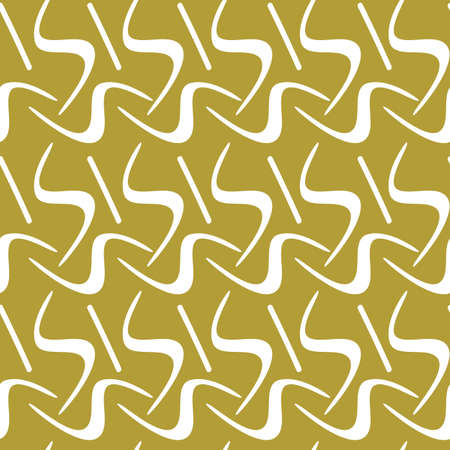 Vector pattern from S-shaped figures and dashes on a gold background for wrapperのイラスト素材