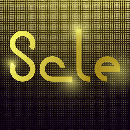 Golden luxurious elegant lettering sale on a dark backgroundのイラスト素材