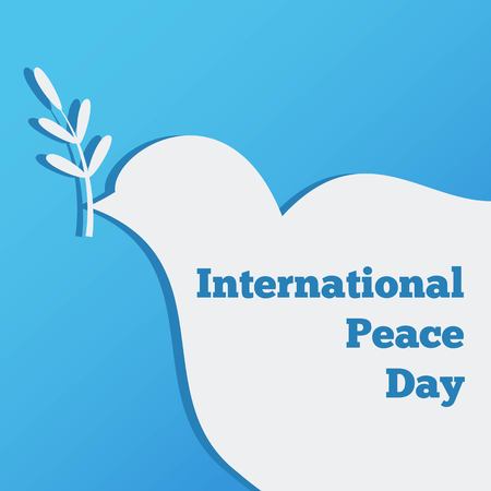 Flat banner with a dove, the international day of peace design vector illustrationのイラスト素材