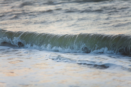 Sea wave close-up on a summer morningの写真素材
