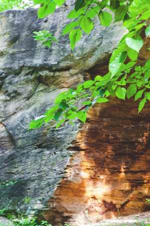 Picturesque large natural rock faces with different colors summer day
の写真素材