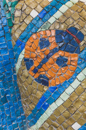 Abstract mosaic. A bright figure made up of individual multi-colored stones
の写真素材