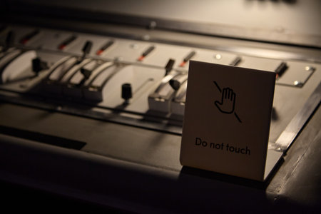 Control panel at a nuclear power plant in the former Soviet Union in the last century.の写真素材