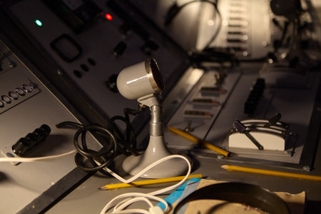 Secret dispatcher workstation in a nuclear power plant control roomの写真素材