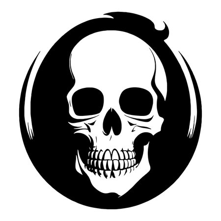 skull bones skeleton logo simple black tattoo pirate's piratのイラスト素材