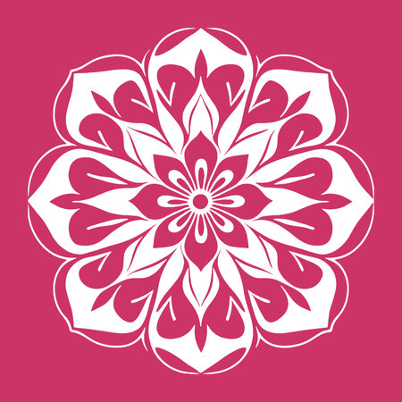 mandala. Ethnic decorative element. Hand drawn backdrop. Islam, Arabic, Indian, ottoman motifs. flower logo vector simple abstract flat mandala tattoo plant color blossom floret bloom stencilのイラスト素材