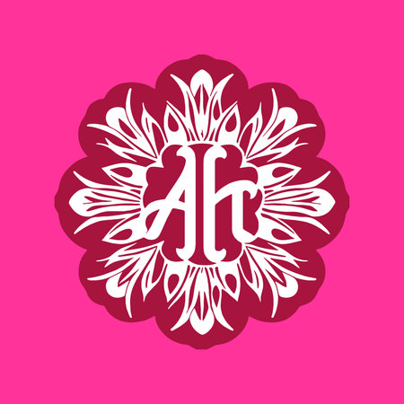 mandala. Ethnic decorative element. Hand drawn backdrop. Islam, Arabic, Indian, ottoman motifs. flower logo vector simple abstract flat mandala tattoo plant color blossom floret bloom stencilのイラスト素材