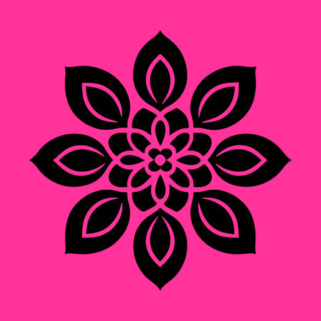 mandala. Ethnic decorative element. Hand drawn backdrop. Islam, Arabic, Indian, ottoman motifs. flower logo vector simple abstract flat mandala tattoo plant color blossom floret bloom stencilのイラスト素材