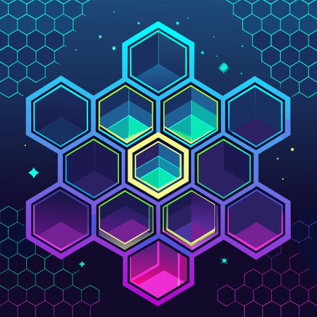 Abstract geometric background with hexagons. Vector illustration. Eps 10.のイラスト素材