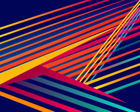 Geometric pattern with intersecting lines, stripes. Abstract colorful background. Vector illustrationのイラスト素材