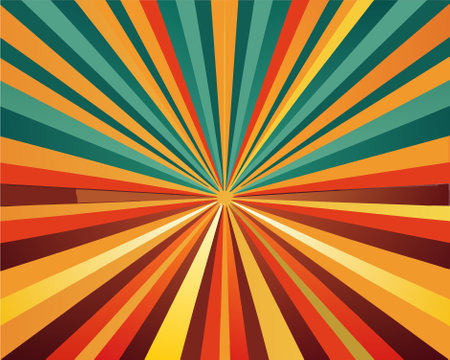 abstract background with rays of different colors and lines. vector illustrationのイラスト素材