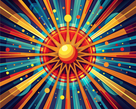 Abstract background with rays of light. Vector illustration. Eps 10.のイラスト素材