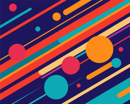 Retro background with circles and lines. Vector illustration for your designのイラスト素材