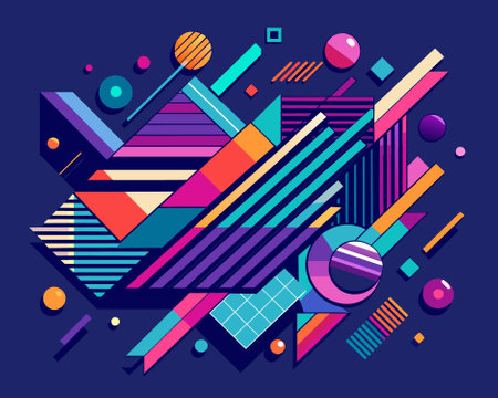 Colorful geometric composition. Vector illustration in a modern style for designのイラスト素材