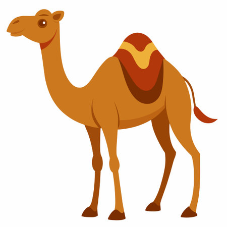 Camel isolated on a white background. Vector illustration in flat style.のイラスト素材