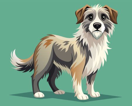 Cute cartoon dog. Vector illustration of a border collie.のイラスト素材