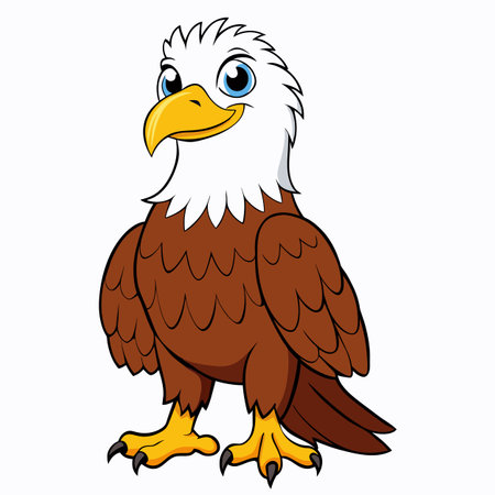 Eagle head. Vector illustration in flat style on blue background.のイラスト素材