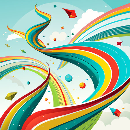 Abstract colorful background with wave. Vector illustration for your design. EPS10のイラスト素材