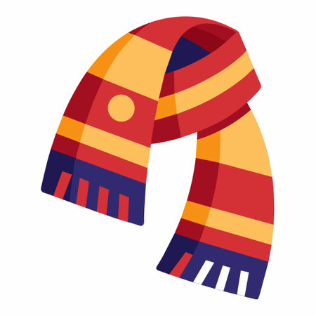 Winter scarf icon. Flat illustration of winter scarf vector icon for webのイラスト素材
