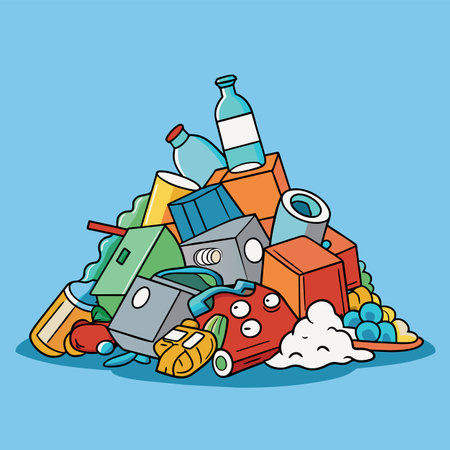 Recycling plastic and trash icon. Ecology renewable and conservation theme. Colorful design. Vector illustrationのイラスト素材