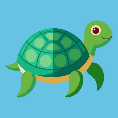 Cartoon turtle icon. Flat illustration of cartoon turtle icon for web designのイラスト素材