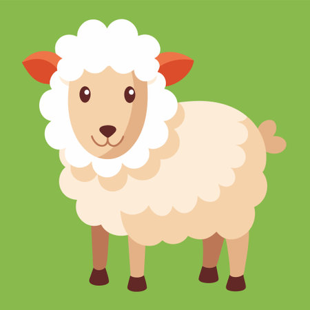 Sheep vector illustration. Cute cartoon sheep. Farm animal.のイラスト素材