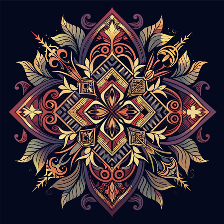 Ornament beautiful card with mandala. Geometric circle element made in vectorのイラスト素材
