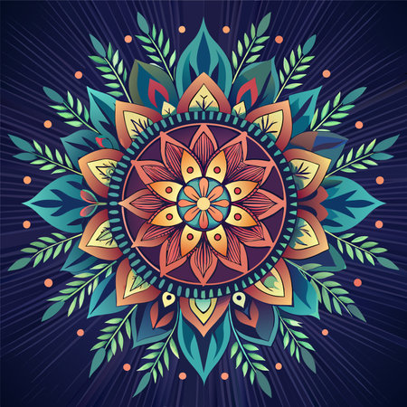 Ornament beautiful card with mandala. Geometric circle element made in vectorのイラスト素材