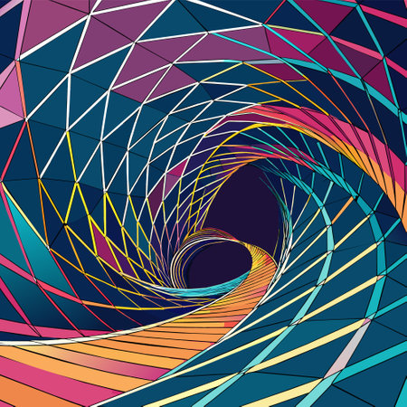 abstract background with colorful curved lines, vector illustration, eps10のイラスト素材