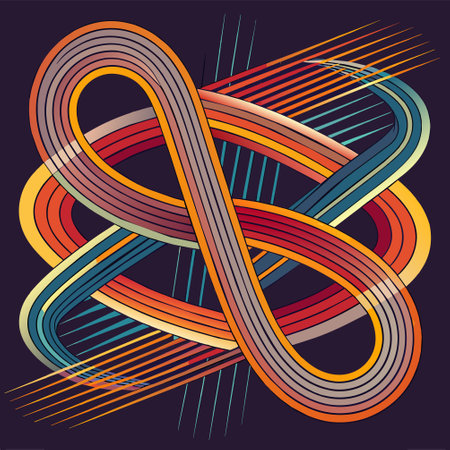 abstract background with multicolored curved lines. Vector illustration.のイラスト素材