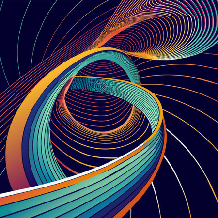 Abstract background with curved lines and stripes. Vector illustration for your design