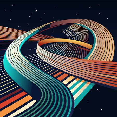 Abstract vector background, futuristic wavy illustration, futuristic wavy illustrationのイラスト素材