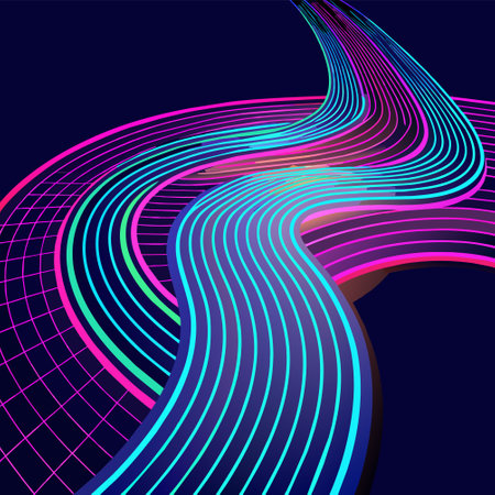Abstract background with colorful wavy lines. Vector illustration for your designのイラスト素材