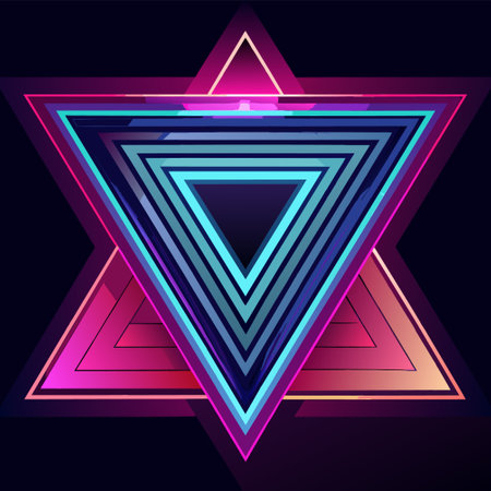 Vector illustration of highway in blue, purple and pink neon colors.のイラスト素材