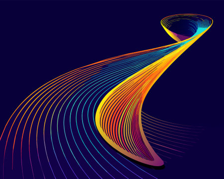 Abstract colorful background with curved lines. Vector illustration for your design.のイラスト素材